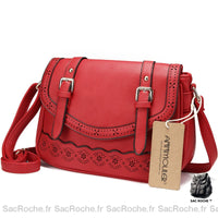 Sac Cartable Cuir Femme Bandoulière - Petit taille - modèle Rouge - Sac Roche ™