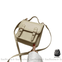 Sac Cartable Femme En Cuir Kaki / 18.5X9X19.5Cm À Main