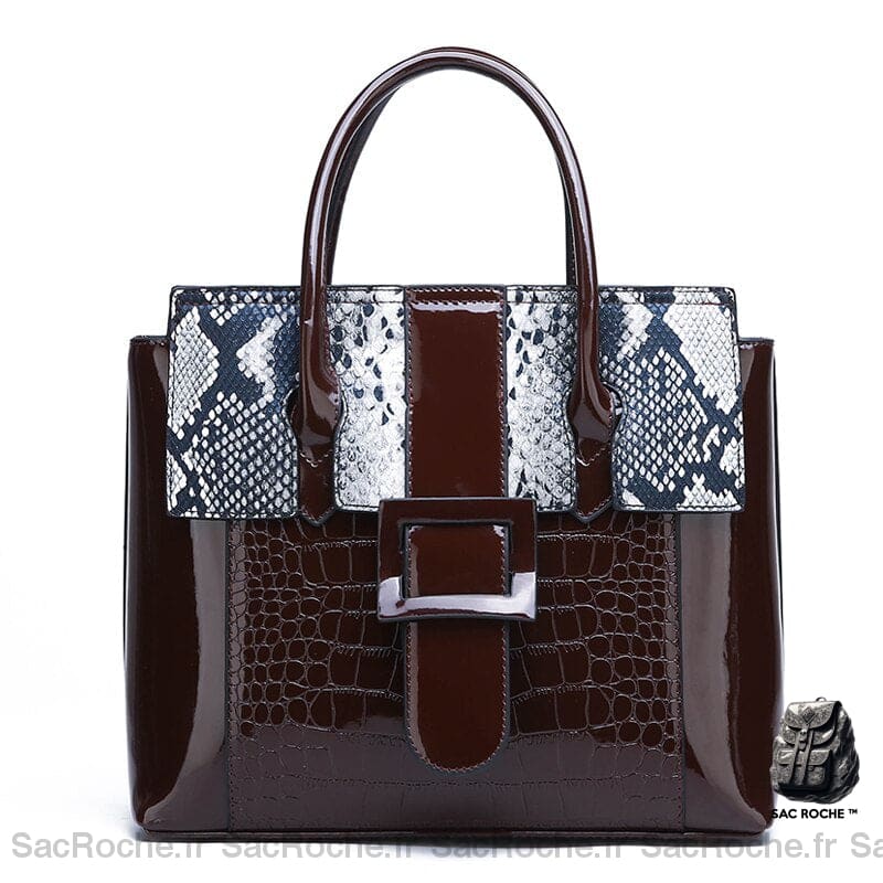 Sac Cartable Petit En Cuir Marron À Main Femme