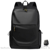 Sac Collège En Cuir Noir Noir À Dos Ado