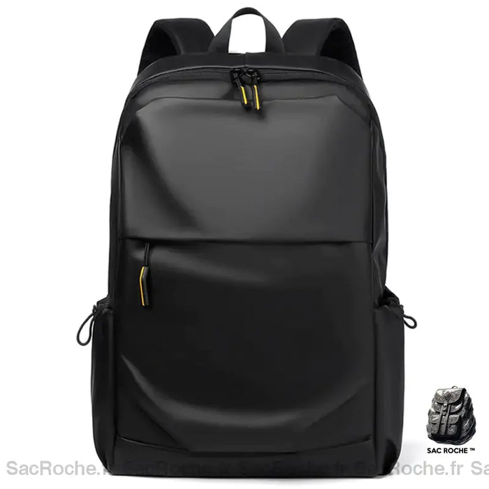 Sac Collège En Cuir Noir Noir À Dos Ado