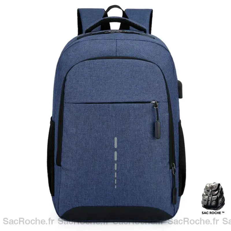Sac Collège Pratique Et Tendance. Bleu À Dos Ado