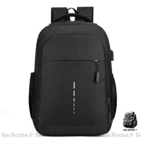 Sac Collège Pratique Et Tendance. Noir À Dos Ado