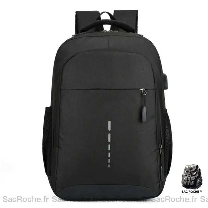 Sac Collège Pratique Et Tendance. Noir À Dos Ado