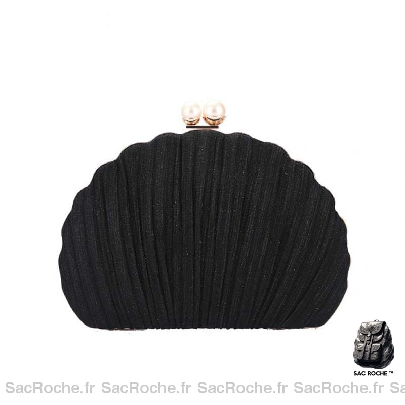 Sac Coquillage Pochette Noir Pochette Femme