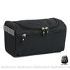 Sac à cosmétiques de voyage multifonction en nylon noir avec un fond blanc