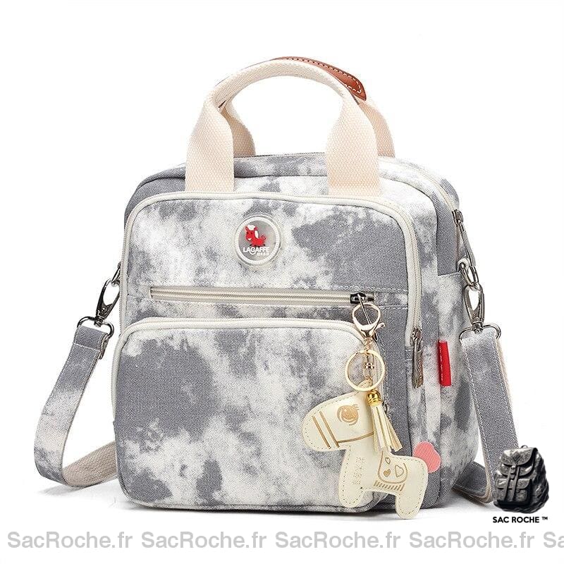 Sac à couches en toile pour maman - Gris - Sac à main Couche