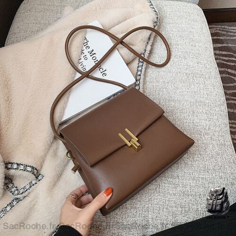 Sac Cuir Bandoulière Femme Café Sac À Main