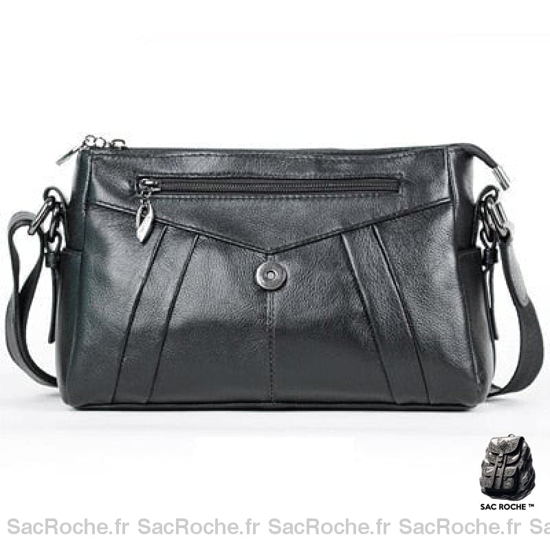 Sac Cuir Besace Femme Noir