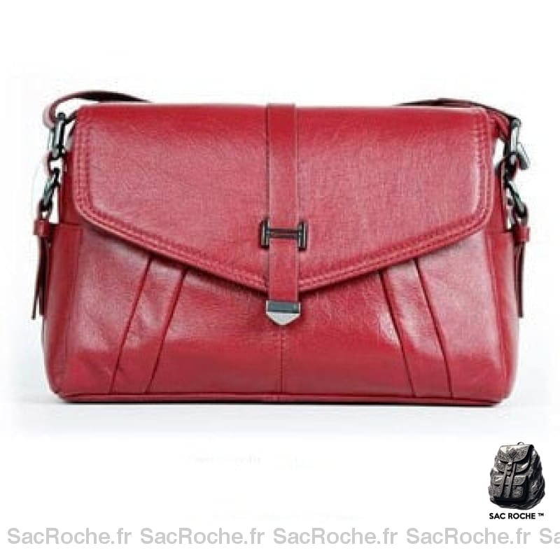Sac Cuir Besace Femme Rouge