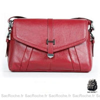Sac Cuir Besace Femme - modèle Rouge - Sac Roche ™