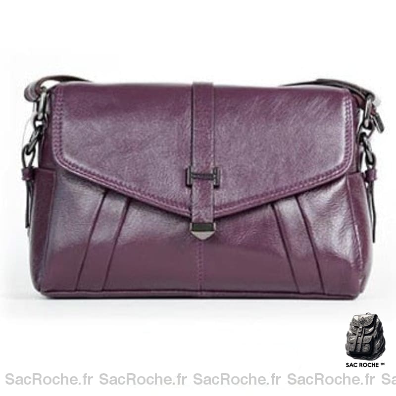 Sac Cuir Besace Femme Violet