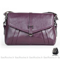 Sac Cuir Besace Femme - modèle Violet - Sac Roche ™