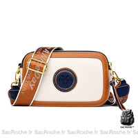 Sac Cuir Blanc Besace Femme - modèle Bleu / 21x14x7cm - Sac Roche ™