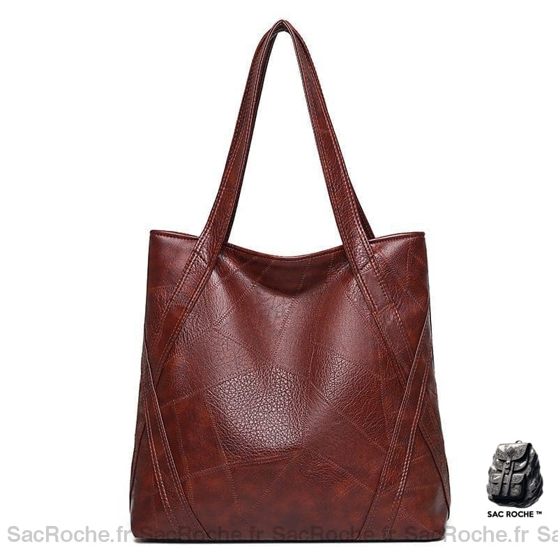 Sac Cuir Cours Femme Brun Rouge À Main Pour Les