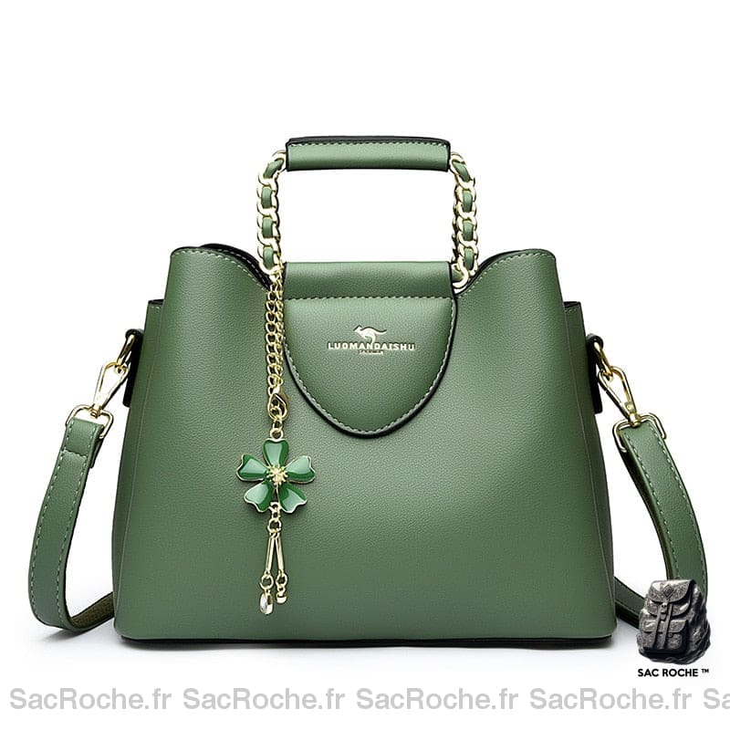 Sac Cuir Femme 30 Ans Vert / 24X12X19Cm À Main