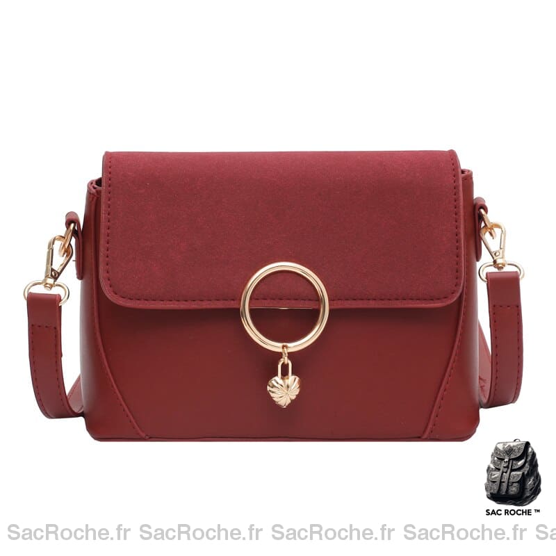 Sac Cuir Femme Bandoulière Rouge Sac À Main Femme