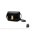 Sac Cuir Femme Besace Authentique Noir / 20 X 15 5Cm