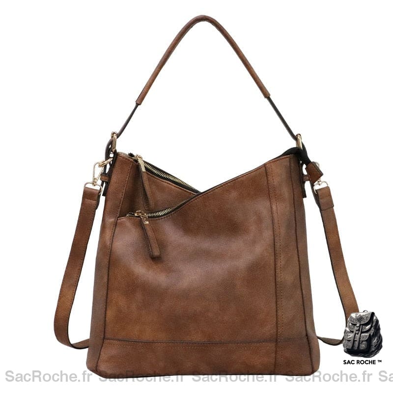 Sac Cuir Femme Besace Élégant Marron