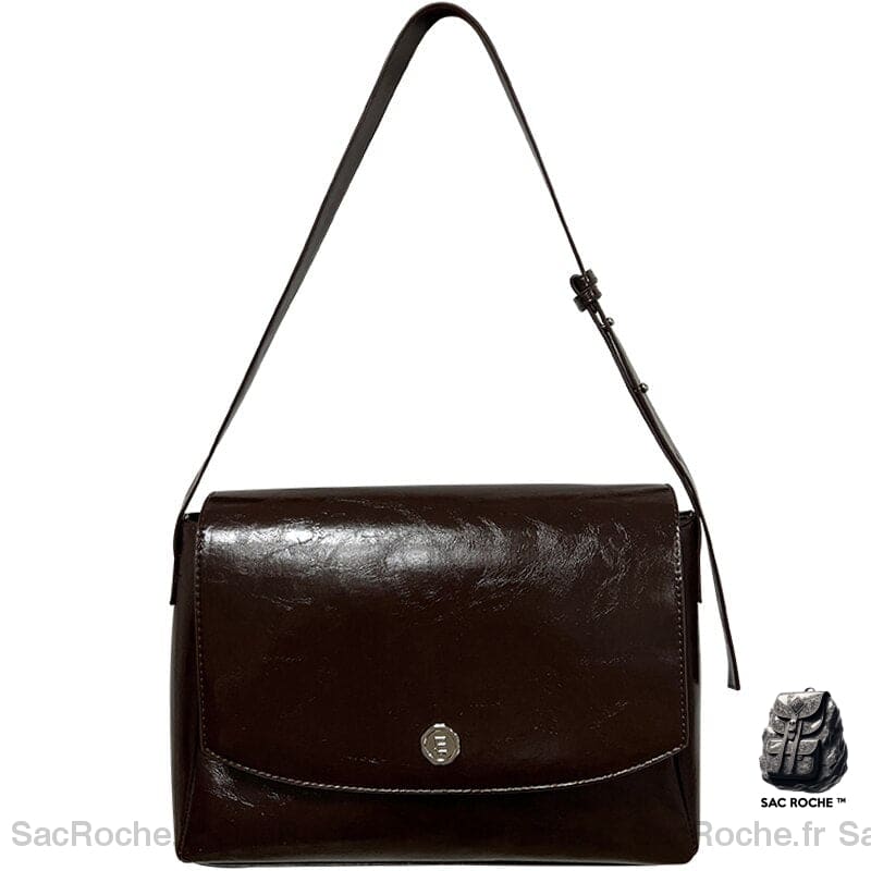 Sac Cuir Femme Besace Marron / 24×34×8Cm