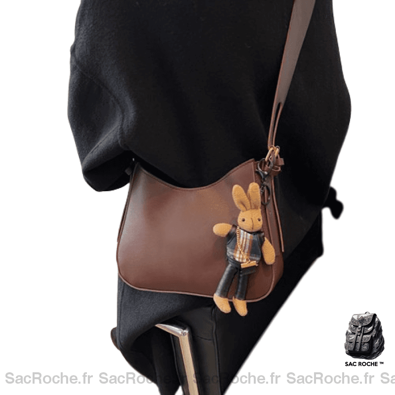 Sac Cuir Femme Besace Styl Café / 26X20X7.5Cm