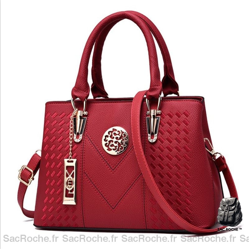 Sac Cuir Femme Chic Bordeaux À Main