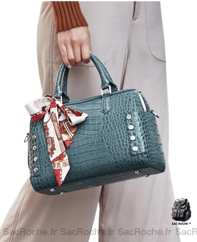 Sac Cuir Femme Élégant Bleu À Main