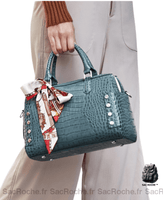 Sac Cuir Femme Élégant - modèle Bleu - Sac Roche ™