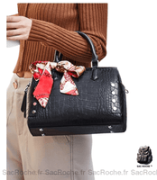 Sac Cuir Femme Élégant - modèle Noir - Sac Roche ™