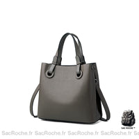 Sac cuir femme italien - modèle Gris / 25x11.5x23cm - Sac Roche ™