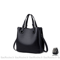 Sac cuir femme italien - modèle Noir / 25x11.5x23cm - Sac Roche ™