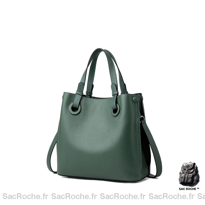 Sac Cuir Femme Italien Vert / 25X11.5X23Cm À Main Femme