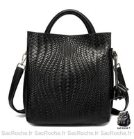 Sac Cuir Femme Main Chic - modèle Noir / 30x15x32cm - Sac Roche ™