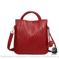 Sac Cuir Femme Main Chic - modèle Rouge / 30x15x32cm - Sac Roche ™