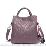 Sac Cuir Femme Main Chic - modèle Violet / 30x15x32cm - Sac Roche ™