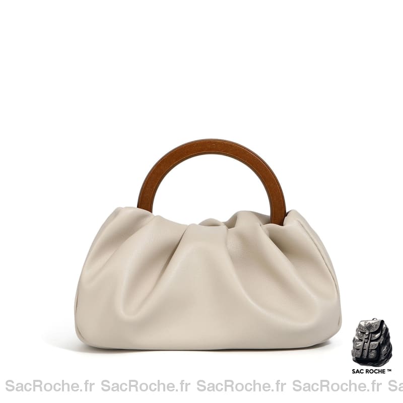 Sac Cuir Femme Main Élégant Blanc / 22X6X13Cm À