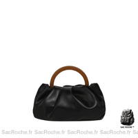 Sac Cuir Femme Main Élégant - modèle Noir / 22x6x13cm - Sac Roche ™