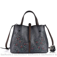 Sac Cuir Vieilli Femme - modèle Noir - Sac Roche ™