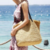 Sac De Plage Bohème Paille Femme À Dos