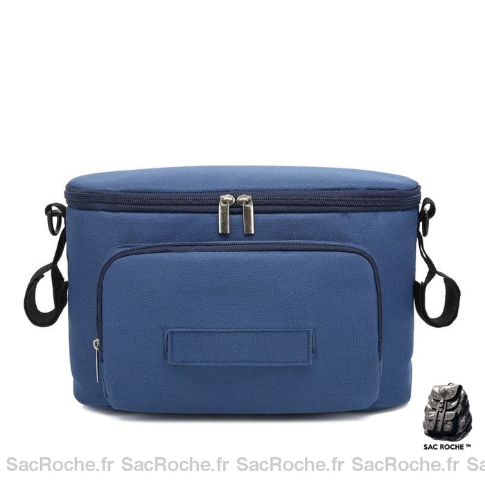 Sac de rangement pour poussette de bébé bleu avec un fond blanc