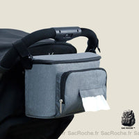 Sac de rangement poussette bébé - modèle Gris - Sac Roche ™