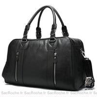 Sac de Voyage Cuir Bandoulière Noir - Sac Roche ™