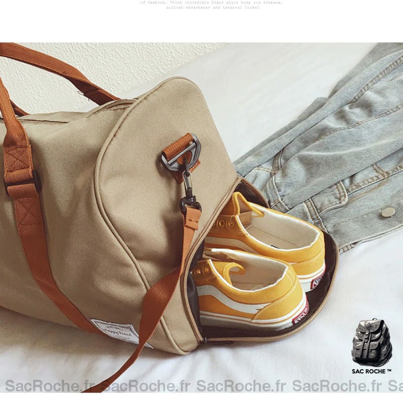 Sac De Voyage Marron Bandoulière Grande Capacité À Dos Sport