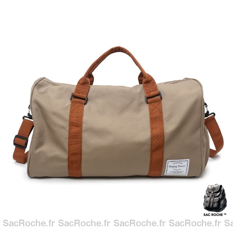 Sac de voyage grande capacité avec bandoulière marron à la tendance