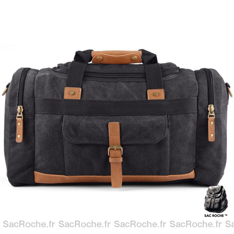 Sac De Voyage Toile Bandoulière Amovible Noir/Gris/Marron Sacs Voyage