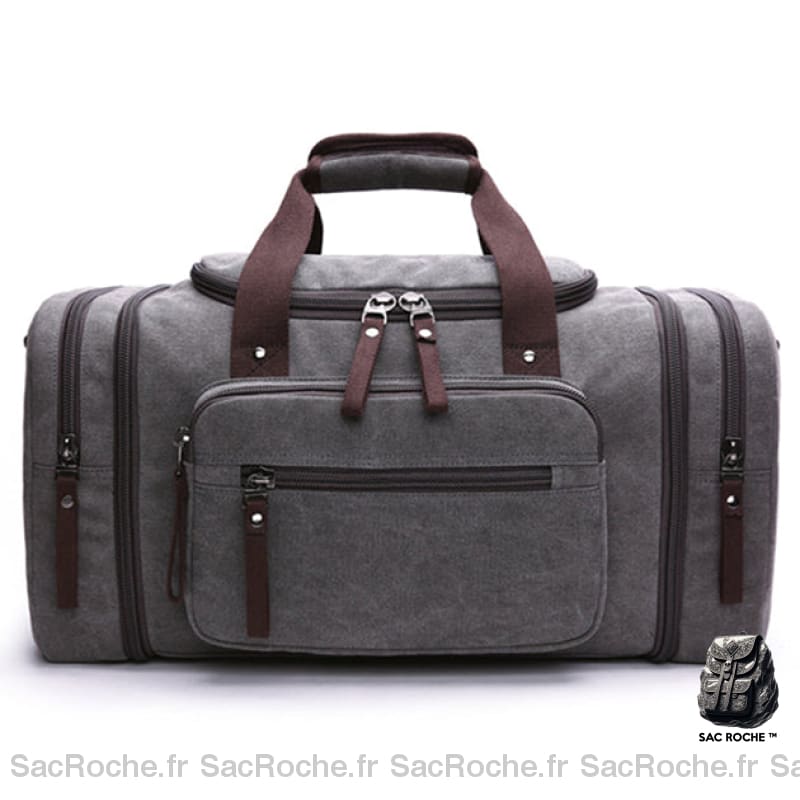 Sac De Voyage Toile Baroudeur Homme Gris Sacs Voyage