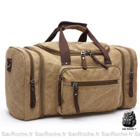 Sac de Voyage Toile Baroudeur Homme - modèle Marron clair - Sac Roche ™