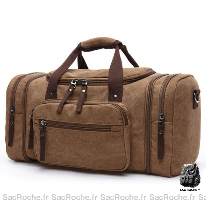 Sac De Voyage Toile Baroudeur Homme Marron Foncé Sacs Voyage