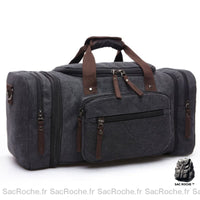 Sac de Voyage Toile Baroudeur Homme - modèle Noir - Sac Roche ™