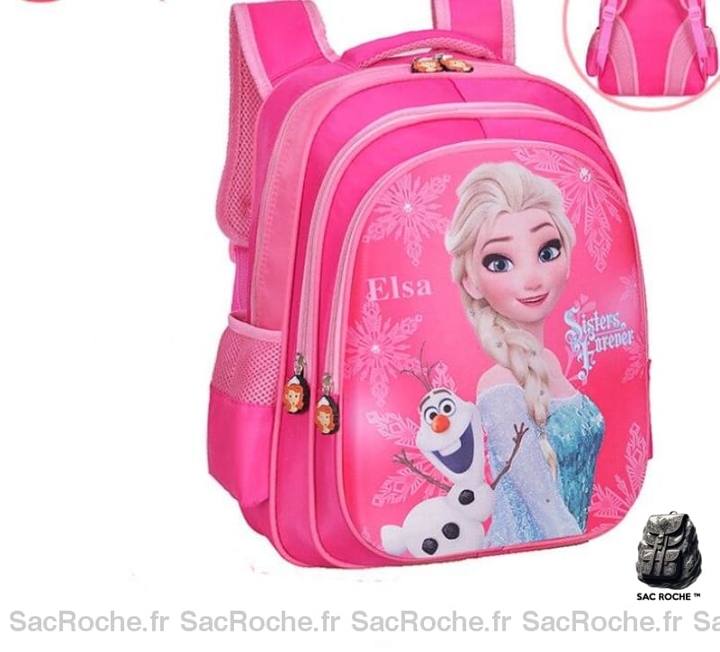Sac d'école Disney Elsa pour filles - Rose, S - Gelé Elsa